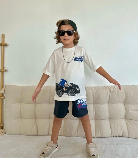 [bb3008-03] SONIC CAR SHORT FULL SET BABY BOY