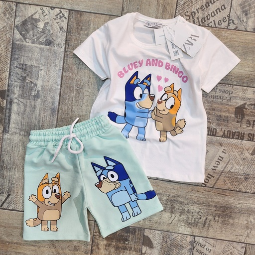 [BB3011-03] BLUEY &BINGO SHORT BABY BOY SET