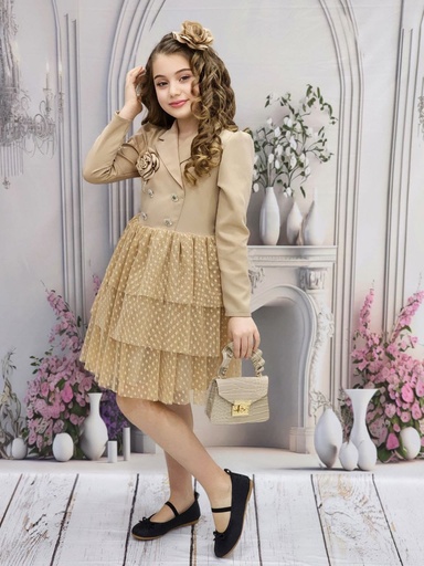 [bg3500-03] Fistan with rose beige with bag