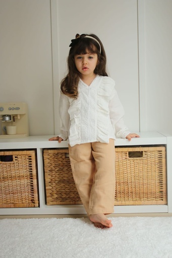 [BG3511-03] WHITE TOP & BROWN PANTS Fullset