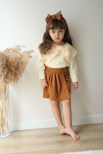 [bg3513-03] TANOORA BROWN & YELLOW TOP fullset baby girl