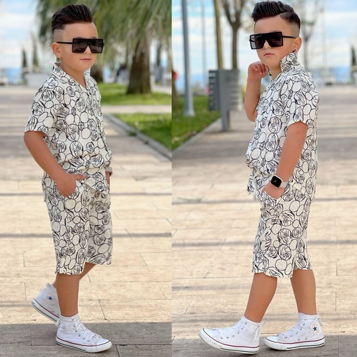 [BB3529-03] QAMEES WHITE FULL SET BABY